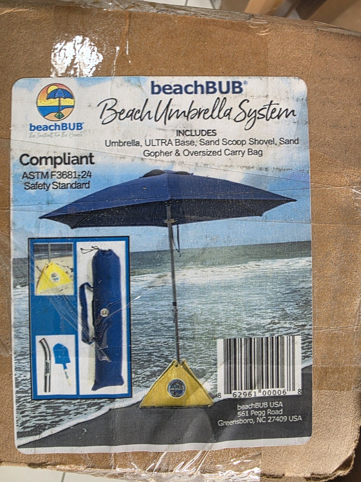 119 — beachBUB Beach Umbrella System — Blue (Boxed)